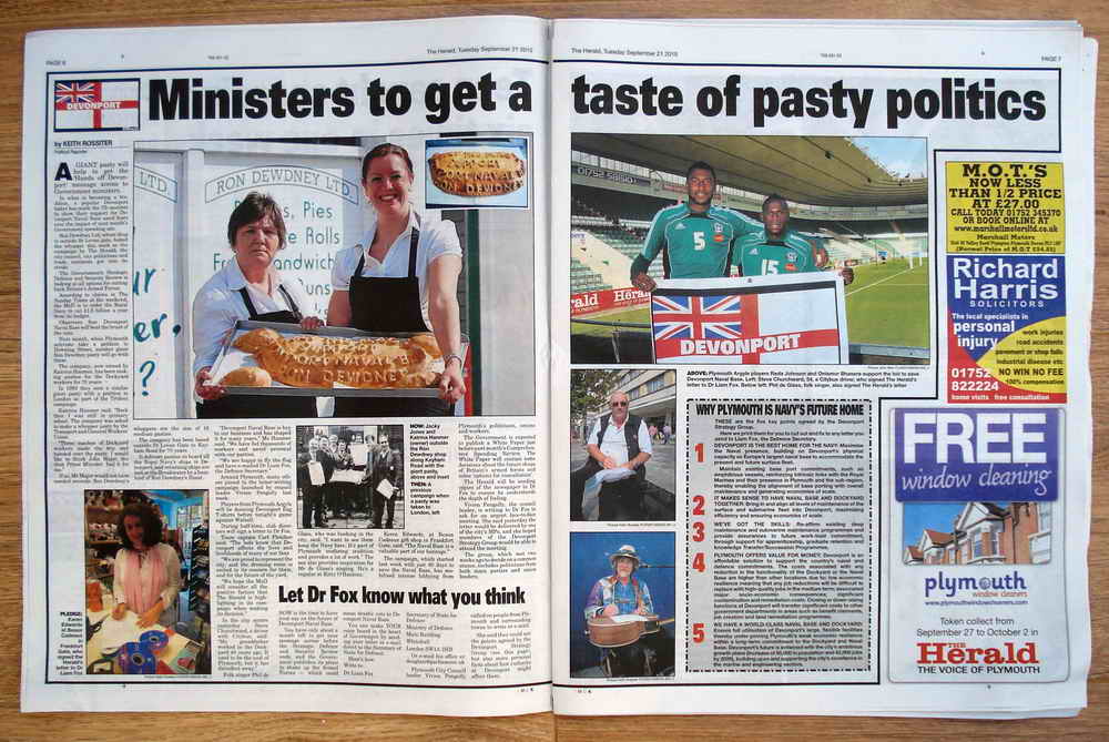 The political pasty - baked with a message to the Government in support of Devonport Naval Base