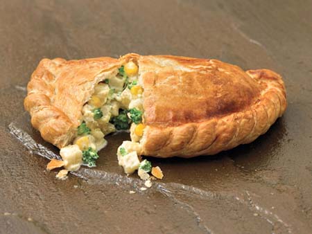 Crantock Bakery: Broccoli sweetcorn pasty